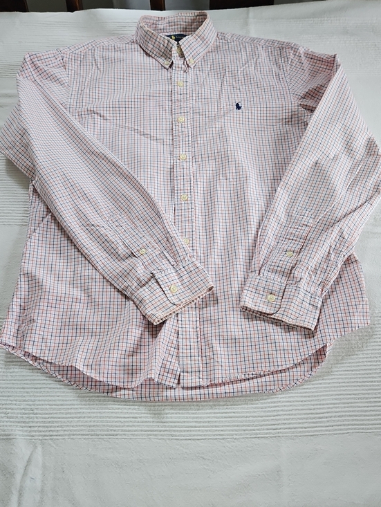 Ralph Lauren Other - Ralph Lauren Orange & Blue Micro-Check Button-Down Shirt
